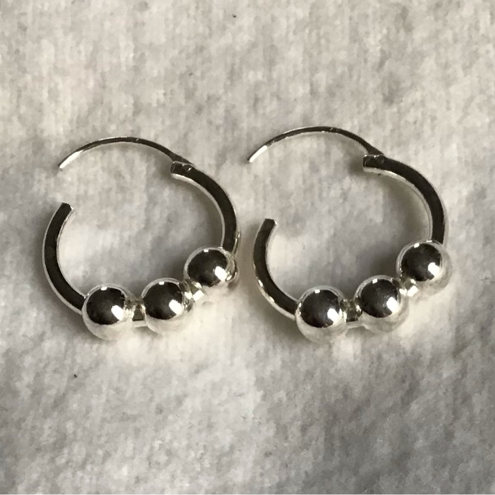 Unisex Sterling Silver Hoop Earrings